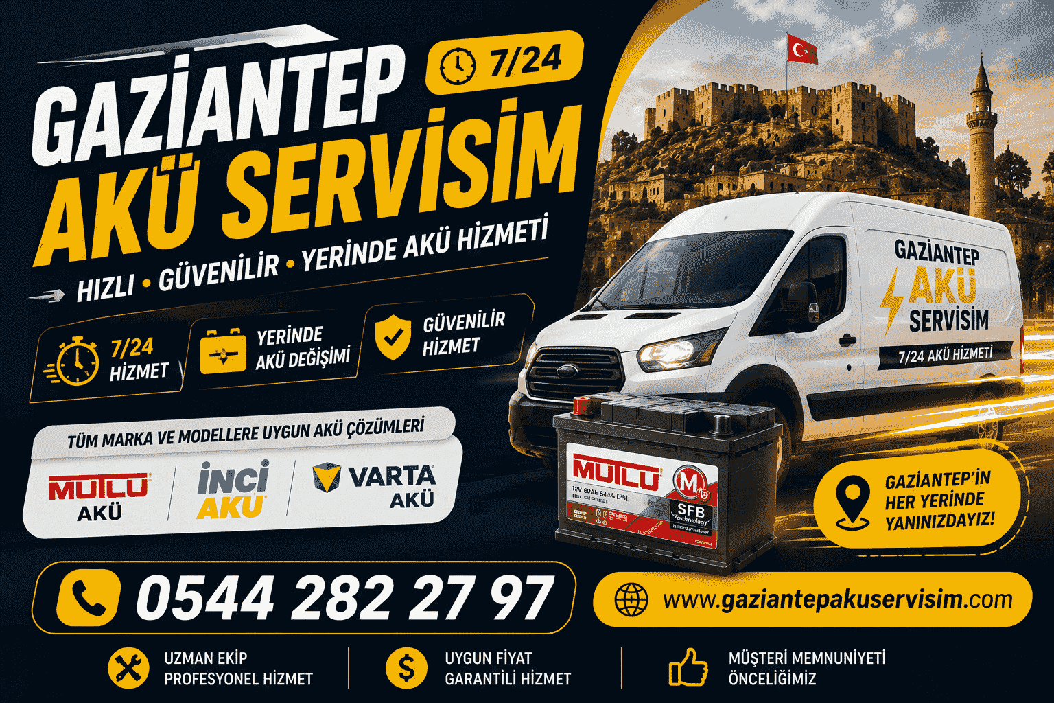 Gaziantep Akü Yol Yardım Hizmeti